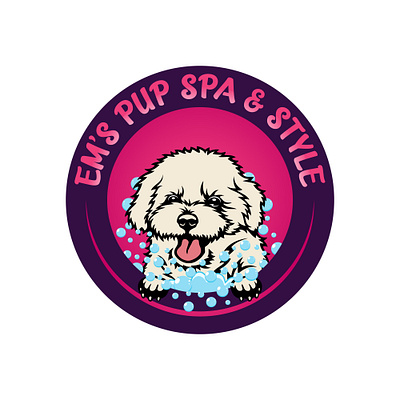 Em's Pup Spa And Style 3d animation branding graphic design logo motion graphics ui