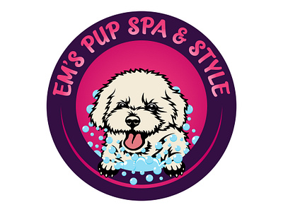 Em's Pup Spa And Style 3d animation branding graphic design logo motion graphics ui