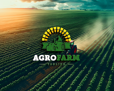 Vibrant AgroFarm Logo Design - Modern Agriculture Branding 3d ag agriculture agro farm agro farm logo agro logo agrofarm agrologo badge logo branding design graphic design illustration logo creation logo creator logo design business logo designer modern logo tractor tractor logo