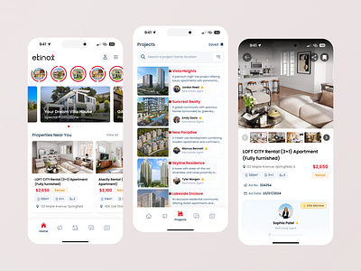 Ekinox - Realestate Mobile App graphic design illustration mobile app design property marketplace realestate realestate app ui ui ux design