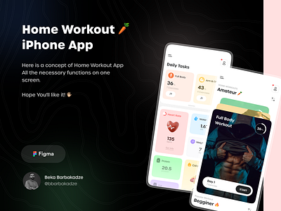 Home Workout App 3d branding graphic design logo mobile motion graphics product design ui ux