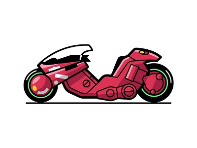 Cool Cars 6. Kaneda's Bike, Akira (1988) akira anime bike graphic design icon illustration illustrator kaneda logo motorcycle vector vector art