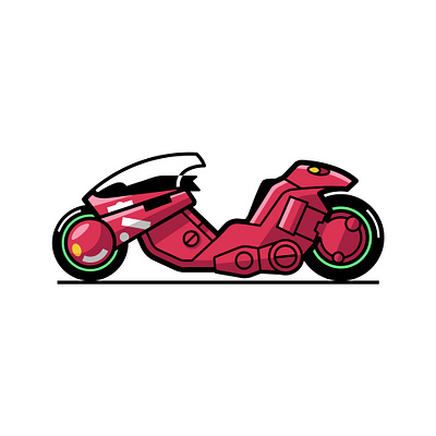 Cool Cars 6. Kaneda's Bike, Akira (1988) akira anime bike graphic design icon illustration illustrator kaneda logo motorcycle vector vector art