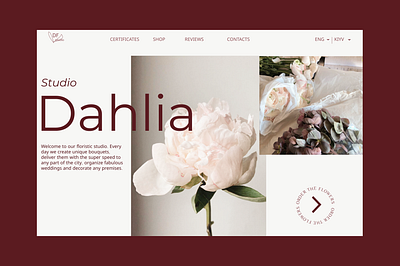 Dahlia Floristic Studio design development landing page typography ui ux web web design