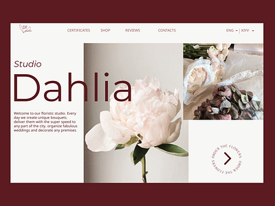 Dahlia Floristic Studio design development landing page typography ui ux web web design