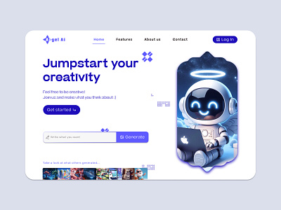 Ai home page | UI UX ai creative dailyui dailyuichallenge design figma inspiration landingpage landscape product design ui userexperience userinterface ux uxui web app web design webpage website website design