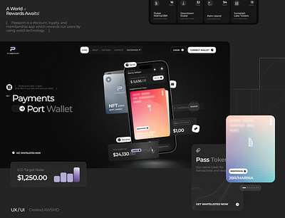 Passport - Web3 Loyalty App blockchain blockchain app design cryptocurrency cryptocurrency landing page cryptocurrency mobile app dapp defi discount app event app finance fintech lifestyle app loyalty app passport stablecoin startup token wallet wallet design web3
