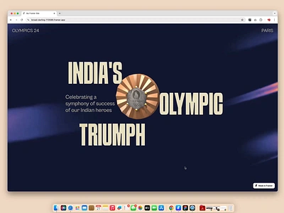 Medals of honour athletics design experiment hockey india indian team landing page landing pages medals of honour no code olympics spline typography web experience