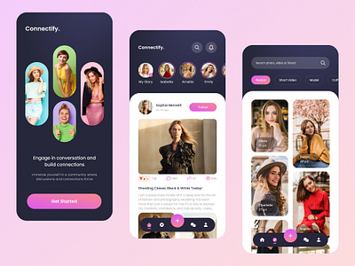 Social Network App - Connectify android app ios mobile model network social ui
