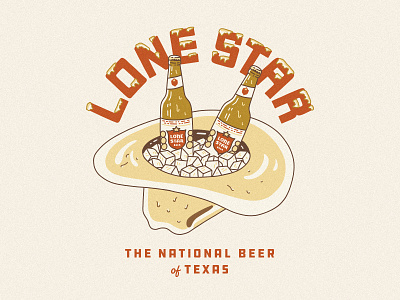 Lone Star Beer Merch apparel design beer beer packaging bottle cowboy cowboy cooler cowboy hat ice ice pack lone star lone star beer merch national retro southwest southwestern texas vintage western