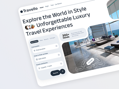 Travel agency website concept hero header landing page travel ui uiux design web design