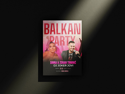 Balkan Party Flyer adobe photoshop balkan black branding dj flyer graphic design music party pink print