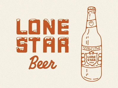 Lone Star Beer Merch apparel apparel design beer beer label beer packaging bottle cold letters custom lettering ice letters illustration linework lone star beer merch retro texas vintage vintage illustration