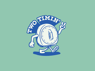 Two Timin' Timer character character design clock illustration mascot timer vintage