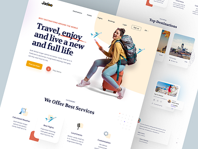 Jadoo - Shopify website design for Travelling design ecommerce homepage illustration interface product product design product details product landing page product website shopify shopify landing page shopify website single product page store travelling web design website woocommerce