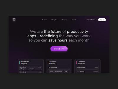 FTR - landing page business dailyui dark design gradient landing landing page minimal productivity ui ui design web design webdesign website