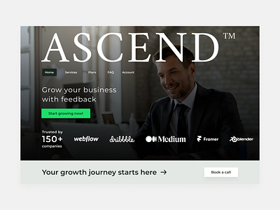 Ascend - landing page brands business dailyui design feedbacks growth landing landing page ui ui design web design webdesign