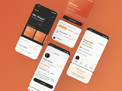 Handi - Find and hire professionals anytime with your mobile app design interface ui visual design