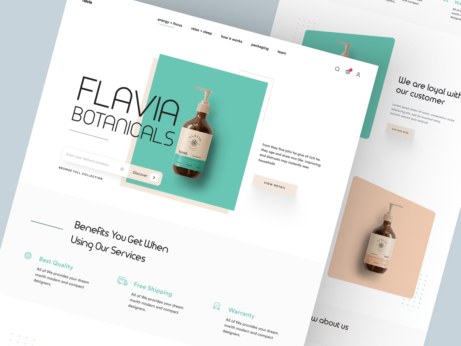 Example of Single Product Cosmetic Store Web Design