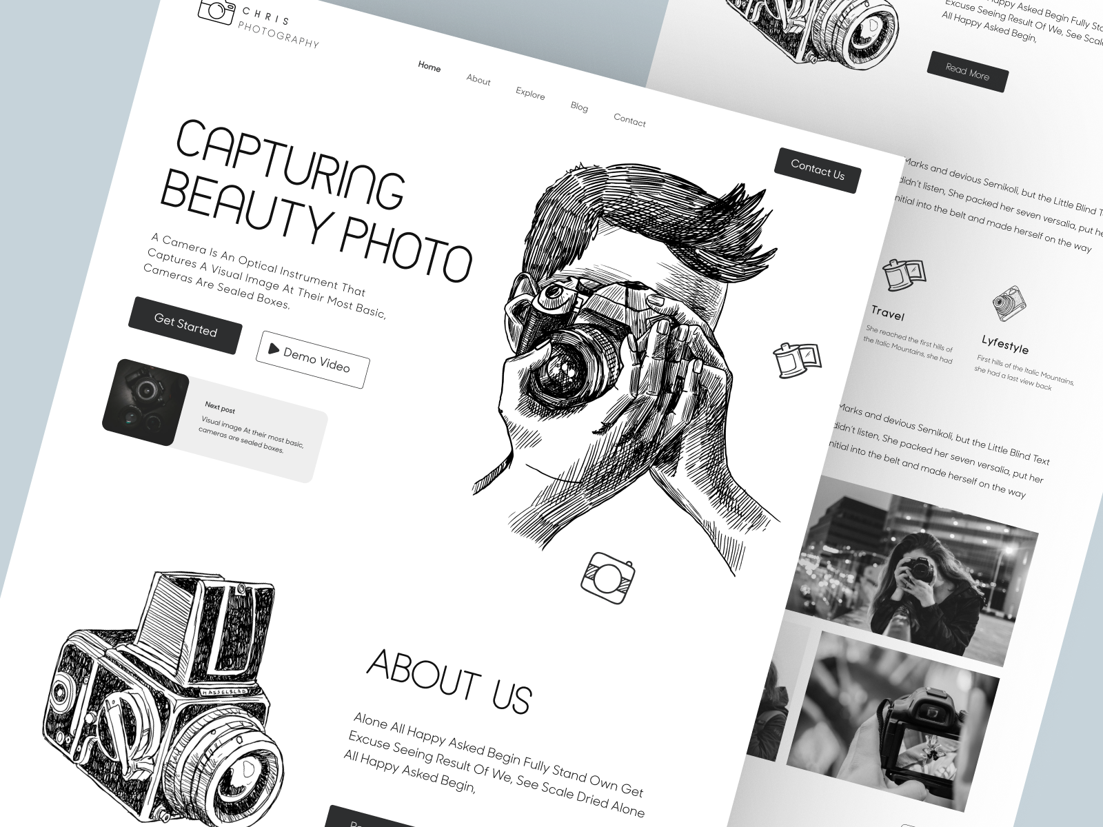 Example of Shopify store for Camera