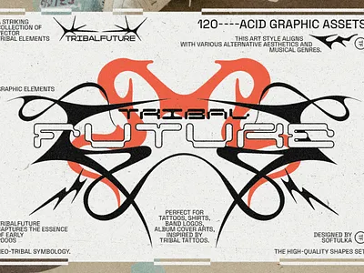 Tribal Future - Y2K Graphic Pack graphic assets graphic design illustration shapes tribal vector y2k