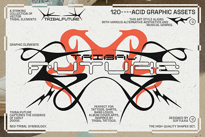 Tribal Future - Y2K Graphic Pack graphic assets graphic design illustration shapes tribal vector y2k