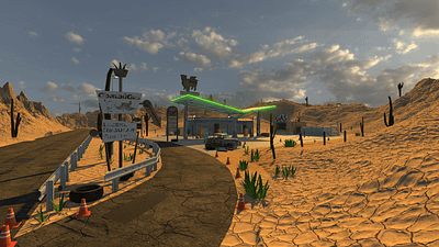 Gas station in the Texas desert 3d desert gamedev gas station level art level design photoshop texas unity unity 3d