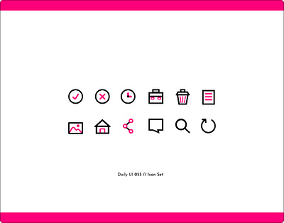 Daily UI Challenge #055 - Icon Set cancel icon chat icon confirm icon correct icon daily ui 55 daily ui challenge document icon home icon icon design icon set icons image icon refresh icon search icon share icon trash icon uxui icons work icon