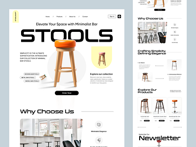 Shopify store for Stools design homepage landing landing page product design product detail page product details product landing page product page product website shopify shopify landing page shopify website web web design website