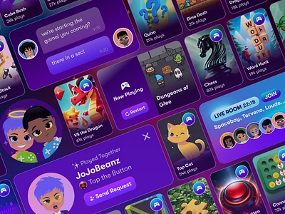 Dusk Design System app chat design system gamer games gaming mobile ui users video games voice