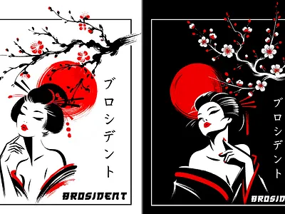 Japanese designs brush drawing graphic design japanese merch design retro t shirt design traditional