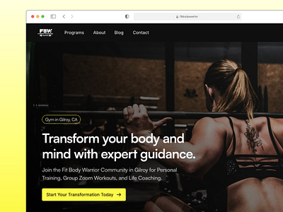 Fit Body Warrior fitness framer website gym studio gym website design landing page ui web design web development website design wellness