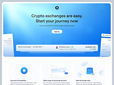 Crypto Exchange Landing Page: Web Design crypto crypto exchange crypto platform crypto swap cryptocurrency cryptocurrency landing exchange landing exchange service landing p2p ui uiux