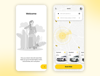 Ride App app design figma graphic design ride app taxi app travel travel app ui ui design uiux ux ux design