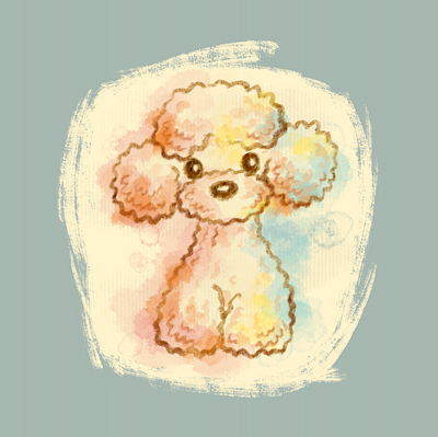 Toy poodle watercolor animal character dog illustration pet puppy toy poodle watercolor