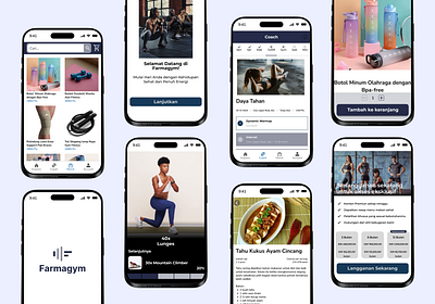 Farmagym - Empowering Your Workout Journey in Mobile App at home dumble fitness food gym healthy food hydrate journey mobile app wfh workout