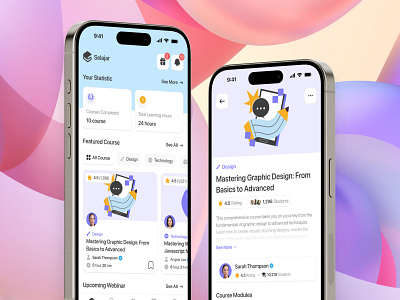 Selajar - Online Course Mobile App app class course design digital ecourse education educational elearning learn learning learning platform light mode mobile online course skill study ui ui design uiux