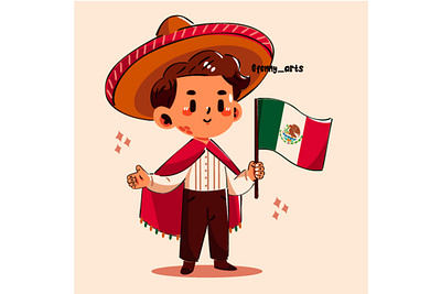 Independence Day in Mexico Illustration boy cartoon celebration character culture day decoration festival flag government holiday independence joy mexican mexico national parade pride proud symbol