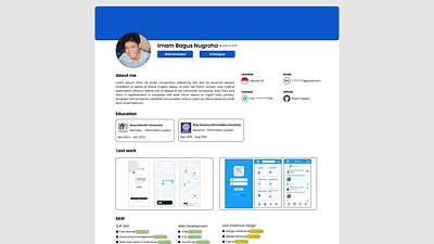 Simple online resume page cv portfolio resume simple ui web design