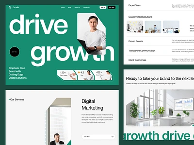 Digital Marketing Agency agency branding company corporate digital elementor framer landing marketing office page profile startup studio ui webflow website wordpress