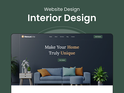 Interior design service website creative design creativity design interior design service website minimal desing mockup real estate service website ui ux