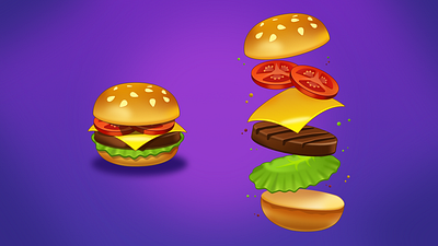 Burger illustration game design graphic design