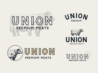 Union Premium Meats alternate logo badge logo brand brand board brand designs branding butcher logo circle logo design farm logo farming graphic design icon illustration logo logo design logo designs logo moodboard secondary logo union