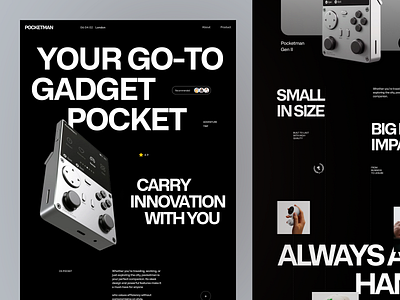 Pocketman Website branding brutalism clean dark mode design homepage minimalism product product design swiss style ui uidesign user experience userinterface