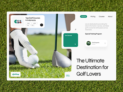 Golvy - Golf Website Design golf layout sports typography ui web design website