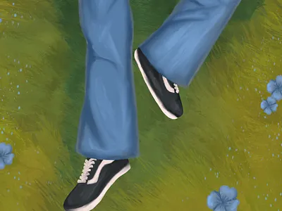 Lazy Afternoon: Dreaming with a Best Friend art artwork boy calm characters designs digital art digital painting dog drawing illustration illustrator meadows painting procreate