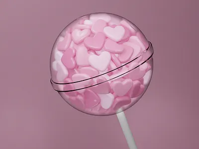 Love in every Bite 3d animation blender cute design hearts lollipop lolly loopingpixeldesigns motion graphics pink rosa rose