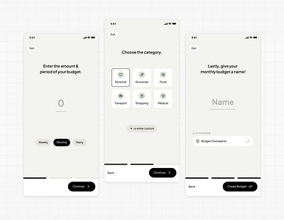 Budget Creation | Mobile App | Exploration