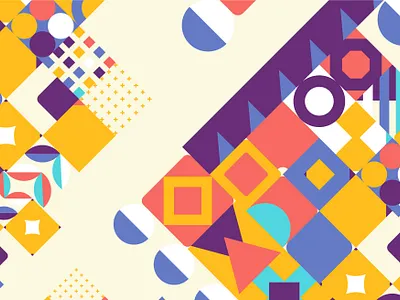vector flat design geometric and mosaic pattern decoration