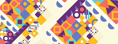 vector flat design geometric and mosaic pattern decoration